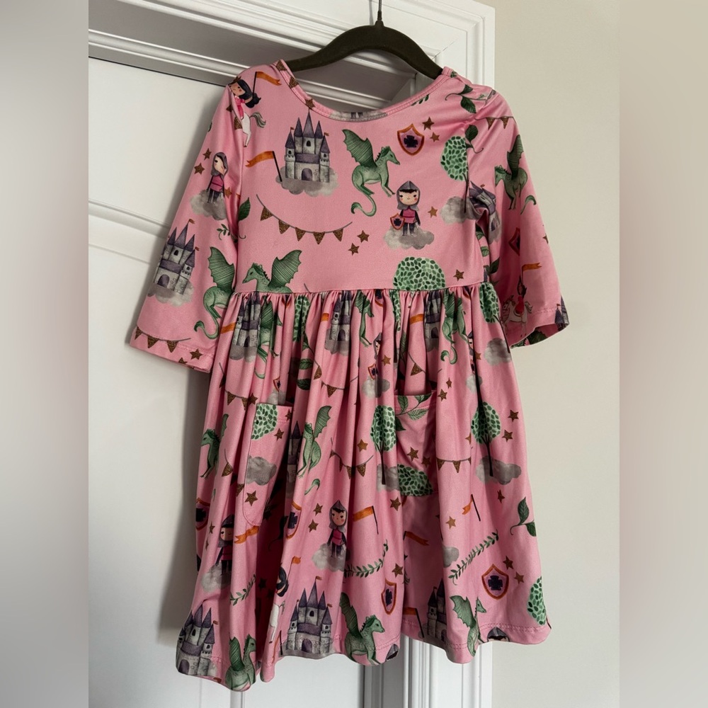 4T Mila & Rose Twirl Toddler Girl Dress Once Upon a Time princess castle theme